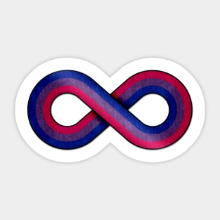 Large Infinity Vector Symbol Striped with Bisexual Pride Flag Sticker